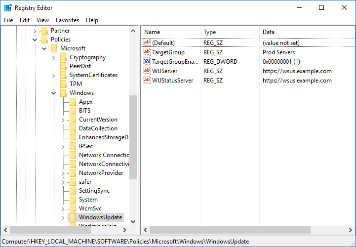 claves de PC del agente de actualización de Windows