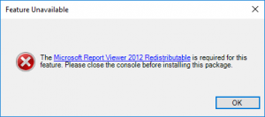 WSUS report viewer redistributable error