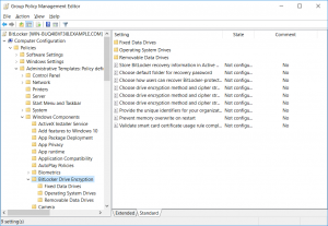 BitLocker Group Policy Options