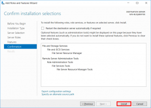 Confirm File Server Resource Manager Installation