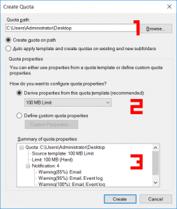 Create Quota Settings