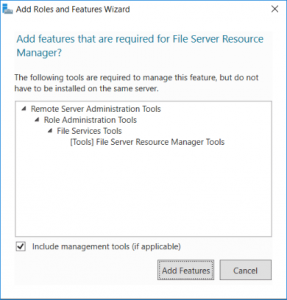 Install File Server Resource Manager Management Tools