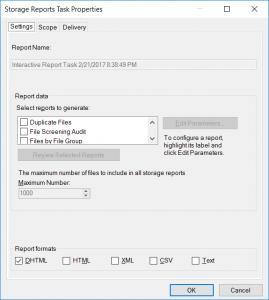 Manual One Off Storage Report