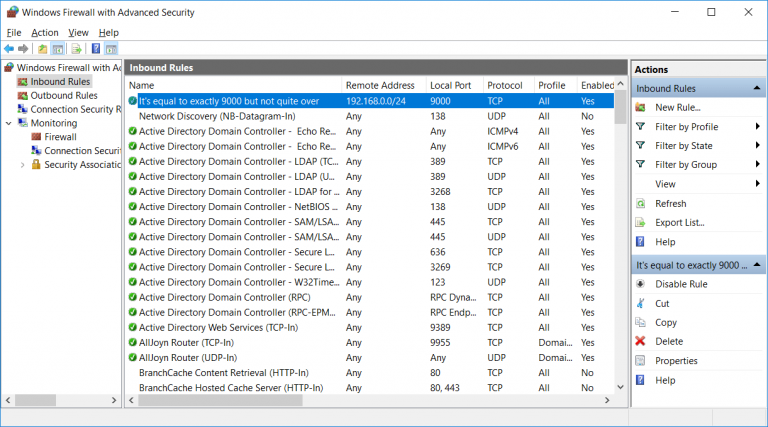 view windows firewall rules command line