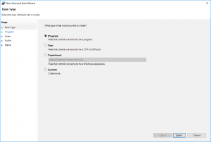 New Inbound Rule Wizard