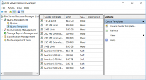 Quota Templates - FSRM