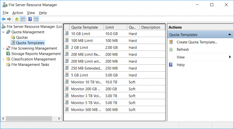 Configure Quotas with File Server Resource Manager (FSRM)