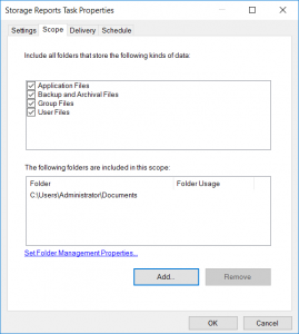 Storage Report Scope