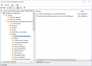 Access Denied Assistance Group Policy Object