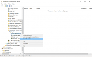 AppLocker Create Default Rules