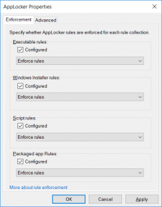 Configure AppLocker Properties