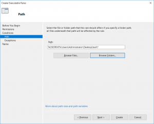 AppLocker Rule Path