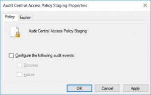 Audit Central Access Policy Staging Properties