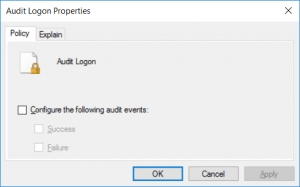 Audit Logon Properties