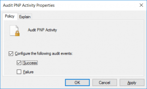 Audit PNP Activity Properties