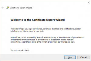 Certificate Export Wizard