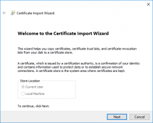 Certificate Import Wizard
