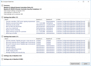 Compare Security Baselines