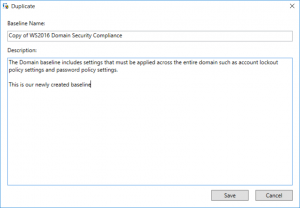 Duplicate Security Baseline Copy