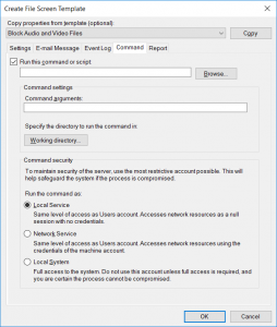 File Screen Template Command