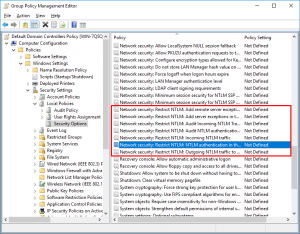 Group Policy NTLM Settings