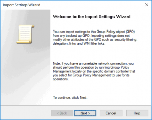 Import GPO Settings Wizard