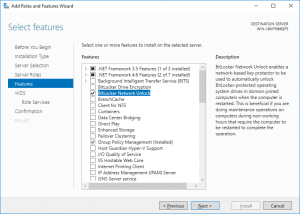 Install BitLocker Network Unlock