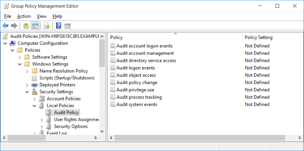 audit policy on windows nt