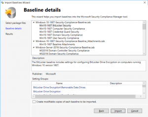 Microsoft Security Compliance Manager Baseline Details