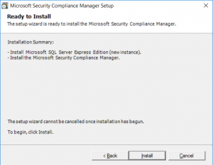 Microsoft Security Compliance Manager Install
