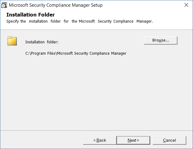 Microsoft Security Compliance Manager Setup Installation Folder