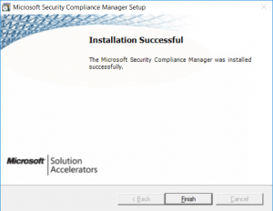 Microsoft Security Compliance Manager Installation Successful