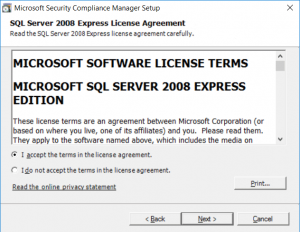 Microsoft Security Compliance Manager Setup SQL License Agreement