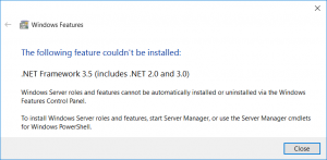 .NET Framework 3.5 requirement