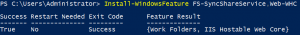 PowerShell Install-WindowsFeature FS-SyncShareService