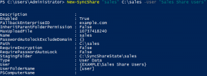 PowerShell New-SyncShare cmdlet