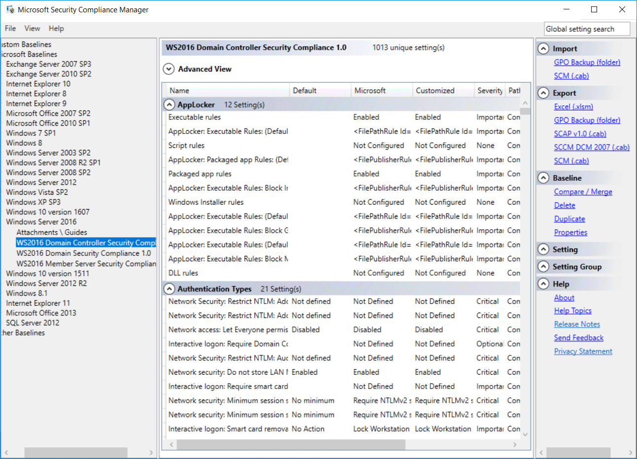 Security Compliance Manager Security Baselines Rootusers