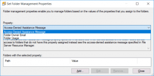 Set Folder Management Properties