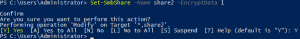 PowerShell Set-SmbShare EncryptData