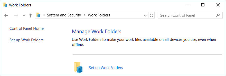 Setup Work Folders