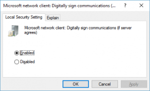 SMB Signing Group Policy