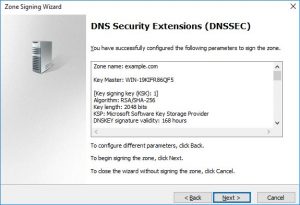Zone signing success