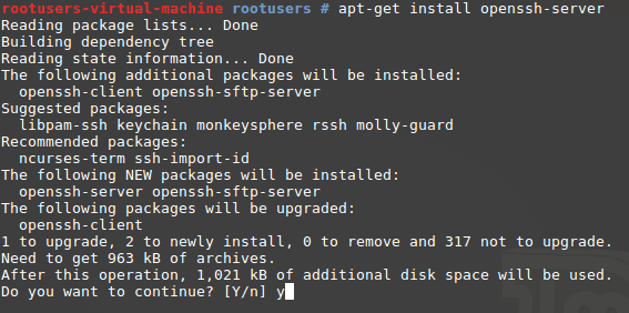 apt-get install openssh-server