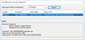 Find BitLocker recovery password