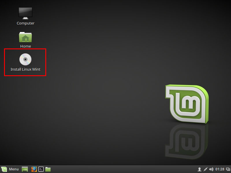 Start Linux Mint Install