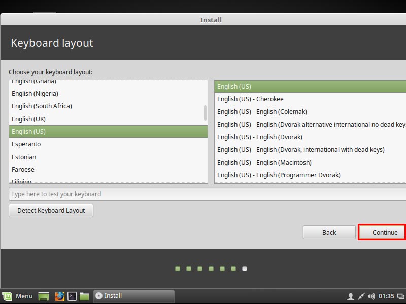 how to change keyboard language in linux mint