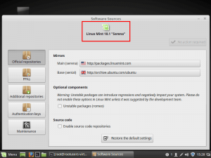 Check Linux Mint Version Software Sources