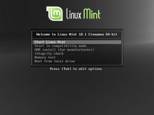 Linux Mint Welcome Screen