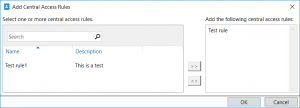 Add Central Access Rules