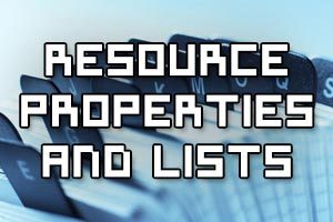 Create and configure resource properties and lists